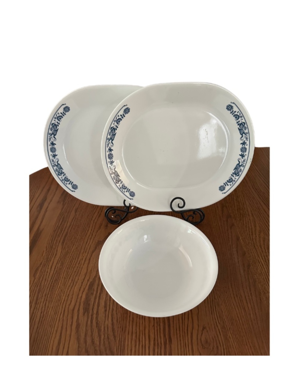 Corelle Vintage Blue Cornflower Serving Bowl & 2 Platters